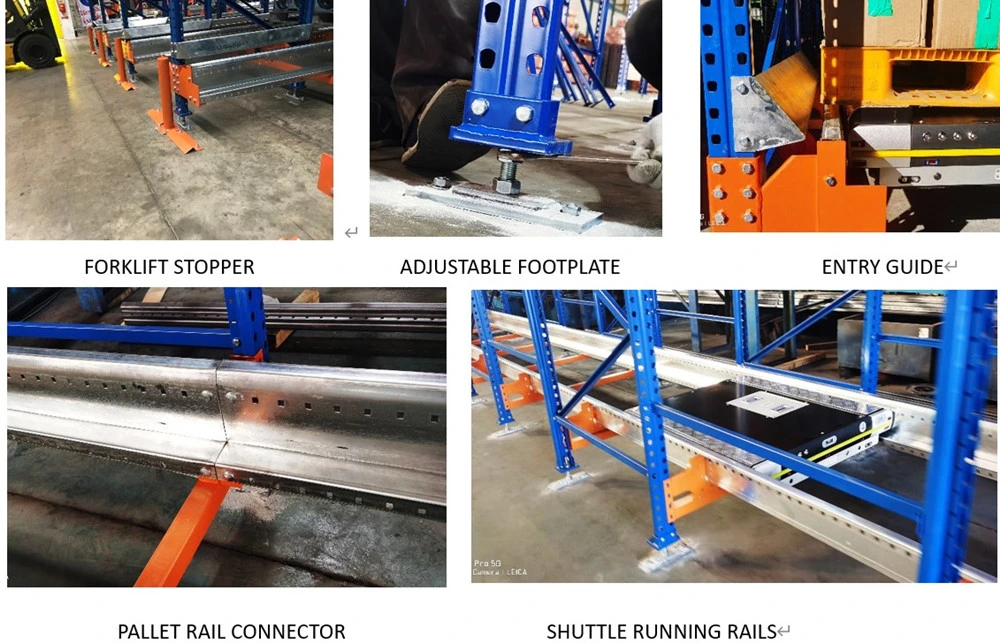 Heavy Duty Channel Storage Pallet Rack Radio Remote Shuttle System