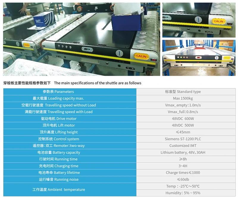 Heavy Duty Channel Storage Pallet Rack Radio Remote Shuttle System