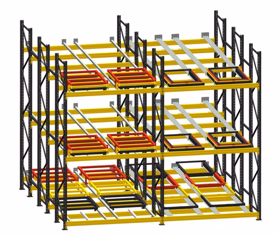 Большая система стеллажей для хранения, стеллаж с откидной спинкой, штабелирование поддонов для тяжелых условий эксплуатации, стеллаж для поддонов для складских стеллажей